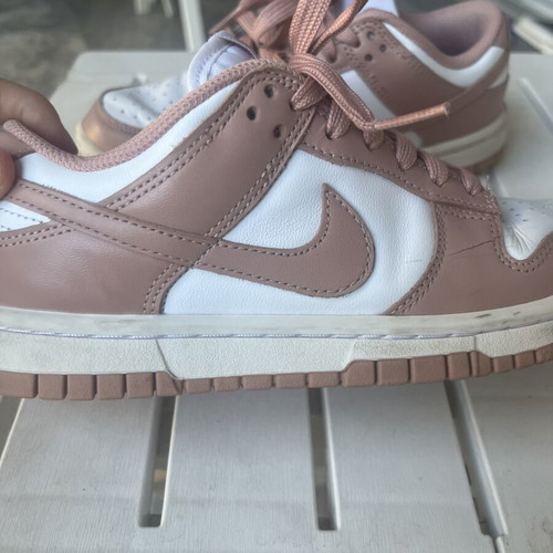 Nike Dunk Low White and Dusty Pink sneakers like new, size 35.5