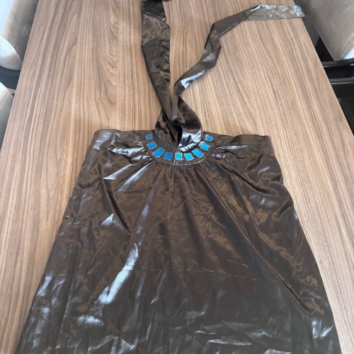 JLO Strapless Top Size S Like New Dark Grey Polyester