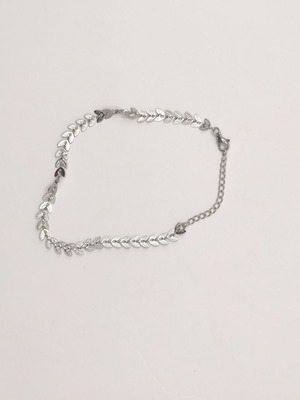 Women's silver stainless steel bracelet with laurel leaves
