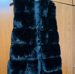 Fur vest like new, synthetic fur, black, small medium
