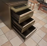 Desk with locking drawer unit used