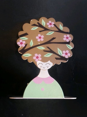 Decorative candle holder girl with flowers used