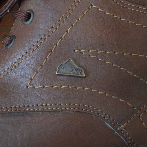 Boxer leather ankle boots size 41 with fur lining like new, brown