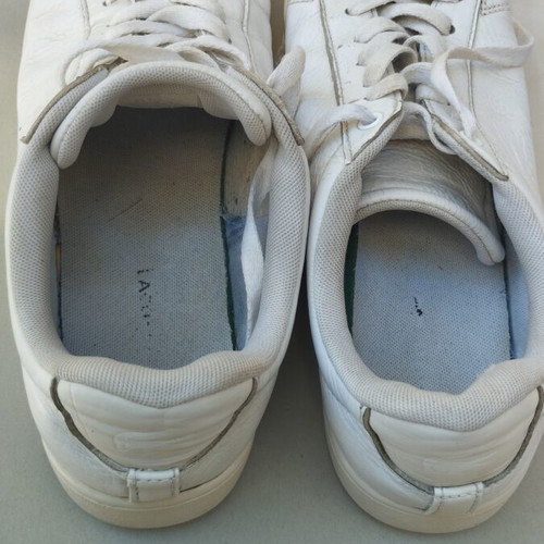 Lacoste leather unisex sneakers used, size 40, white