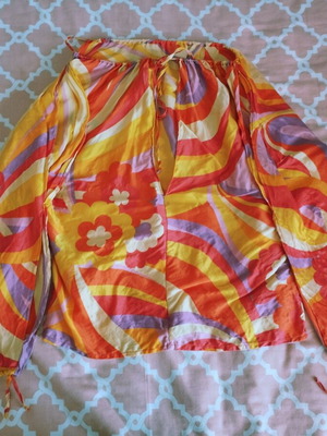 Zara multicolor hippie style blouse, size S, silk