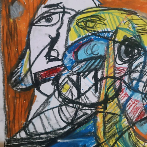 Surreal painting Taizontas tis papies sti limni made to order