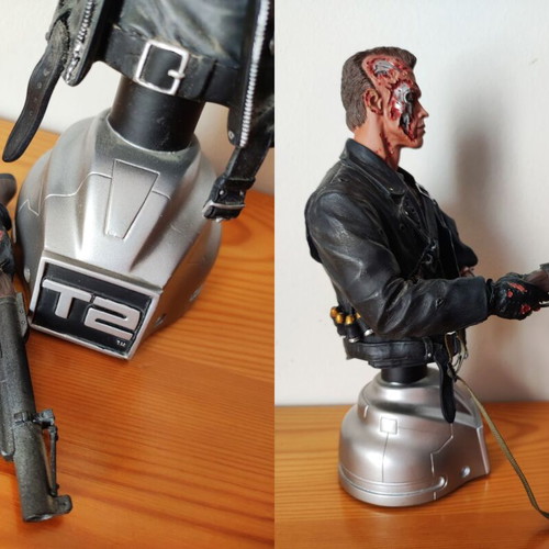 Terminator 2 T-800 Battle Damaged Mini Bust collectible, like new