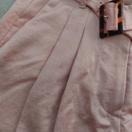 Mango Suit pink high-waisted shorts with belt like new