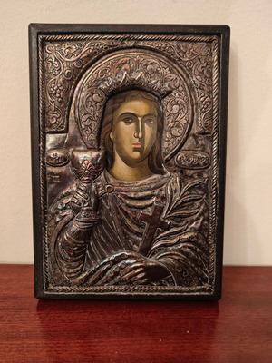 Decorative icon of Saint Barbara used