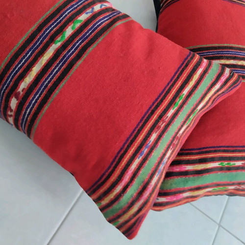 Woven pillowcases like new, 60x35 cm, traditional design