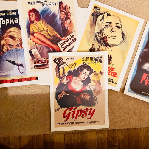 Melina Mercouri collectible posters like new, set of 5 A3 lithographs