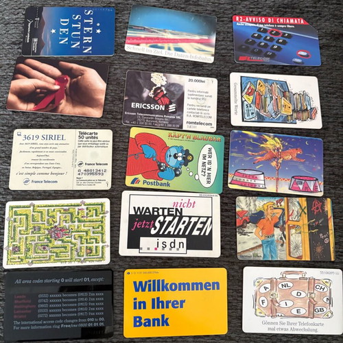 Foreign phone cards used, pack of 15