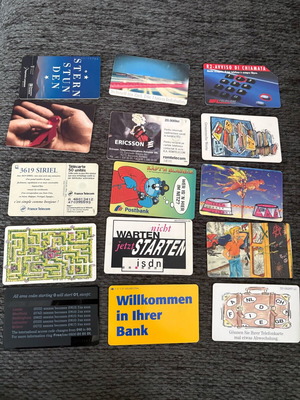 Foreign phone cards used, pack of 15