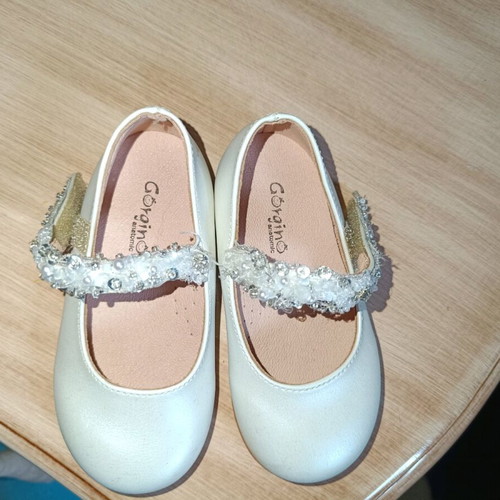 Baptism set for girls like new with dress, bolero, headband and size 21 shoes