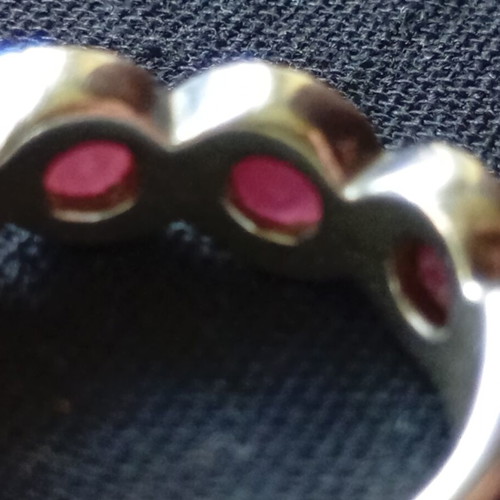 Silver ring 925 with natural rubies, used