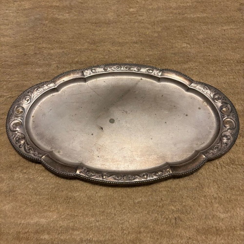 Vintage Silver-Plated Serving Tray 31cm used