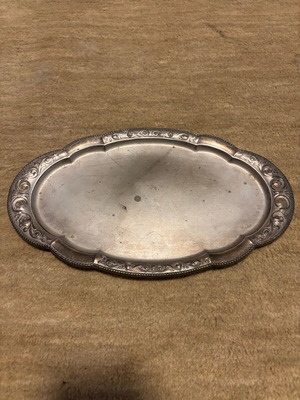 Vintage Silver-Plated Serving Tray 31cm used