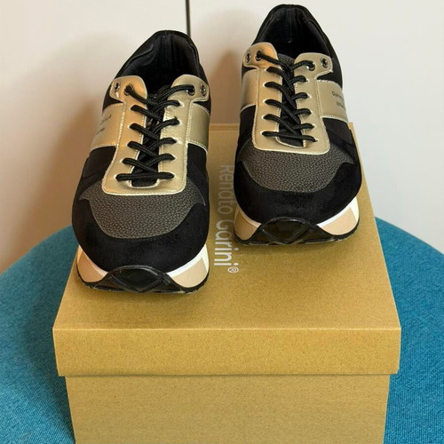 Renato Garini women's sneakers size 38 like new, black with gold