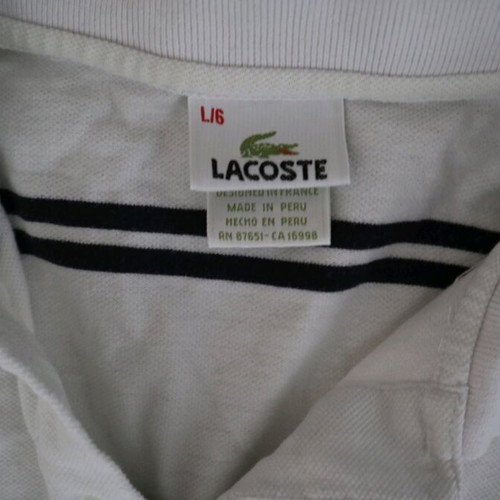 Lacoste polo shirt white, size L, like new