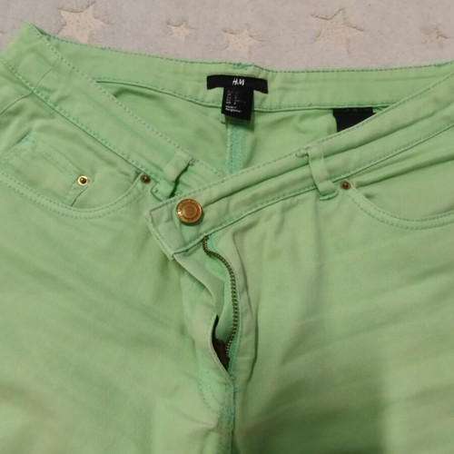 H&M women's jeans used, mint color, size 38