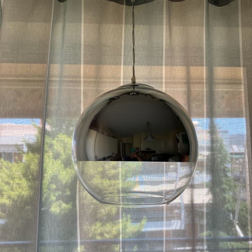 Pendant ceiling light metal mirror glass like new