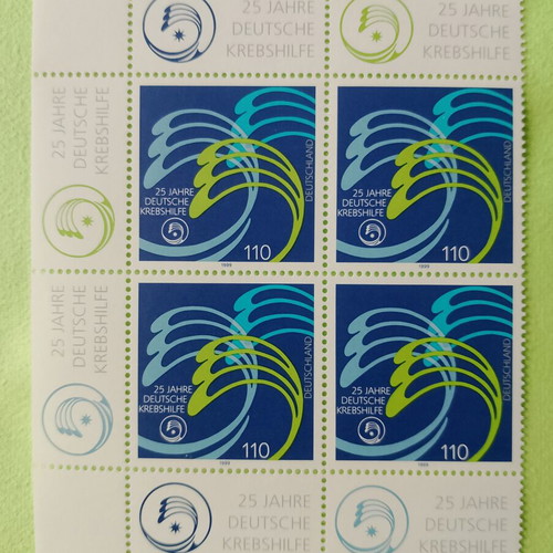 1999 German stamps with Bonn first day cover, unsealed block