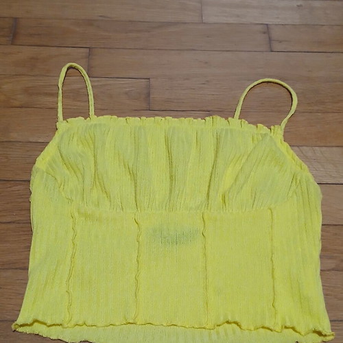 Shein yellow women's crop top, size small