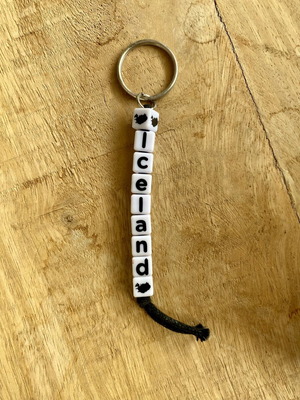 Iceland Travel Souvenir Keychain new with Beads