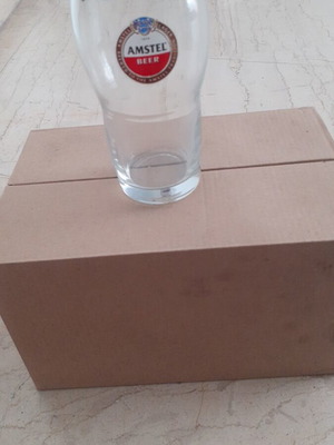Amstel Glasses new, set of 6, 250ml capacity