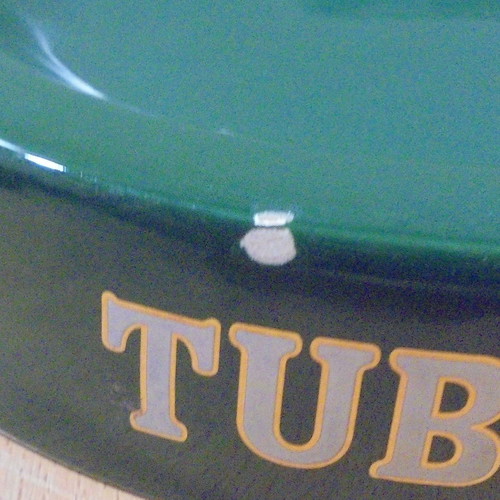 Tuborg beer old promotional ceramic ashtray used