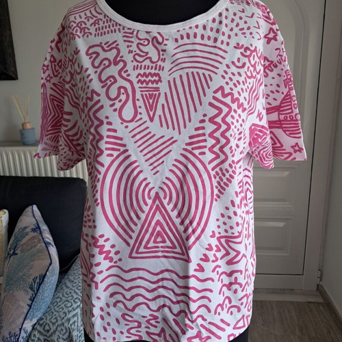 Anglomania Vivienne Westwood blouse used, white and fuchsia, size M