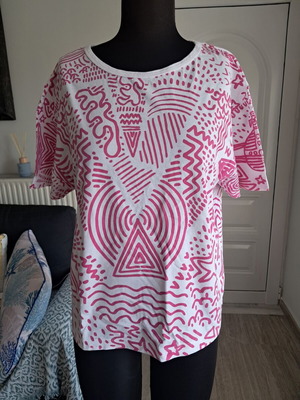 Anglomania Vivienne Westwood blouse used, white and fuchsia, size M