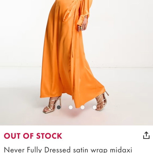 Satin Wrap Midaxi Dress New Vibrant Orange Size M