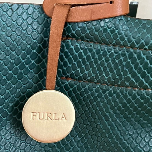 Furla handbag in beige and blue, like new
