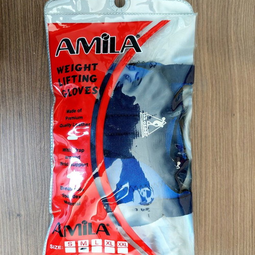 Amila training gloves with seam damage, blue