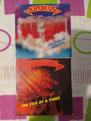 Krokus One Vice At A Time and Change Of Address vinyl records like new