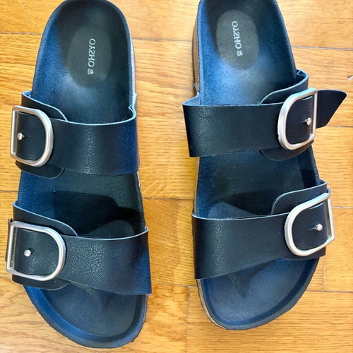 Oysho sandals black leather like new, size 40