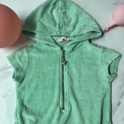 Sugarfree terry dress like new, mint color, for ages 2-3