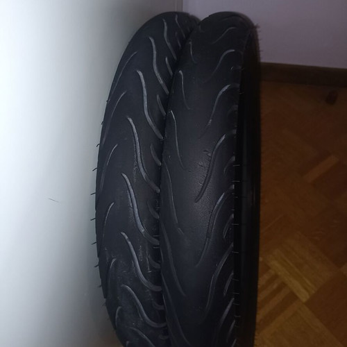 Michelin Pilot Street motorcycle tires used, pair 70/90/17 front 80/90/17 rear