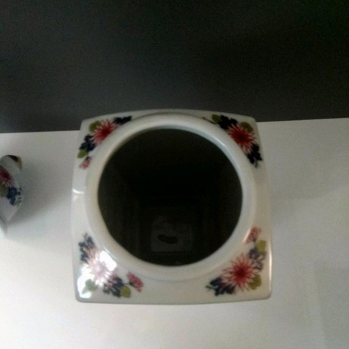 Japanese vase used, hand-painted, height 32 cm
