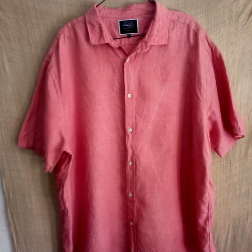 Charles Tyrwhitt linen shirt, 3XL, pink