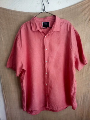 Charles Tyrwhitt linen shirt, 3XL, pink