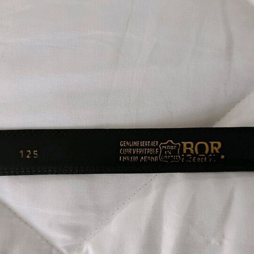 Leather men's belt used, beige, 125cm