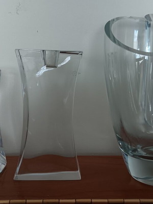 Vintage Atlantis & Krosno crystal decorative vase set of 3