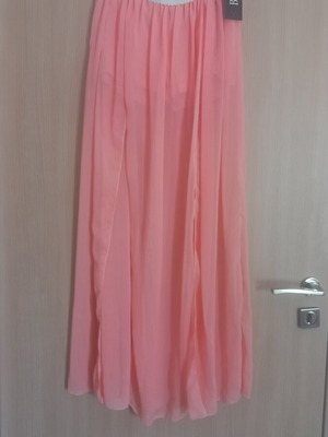 Maxi skirt medium new, pink and orange, with built-in shorts and front slits
