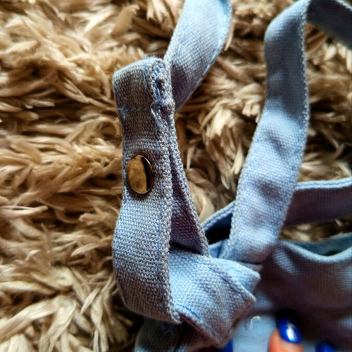 Blue Fabric Bag with Detachable Strap
