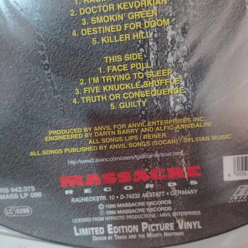 Anvil Plugged In Permanent LP like new, picture disc metal