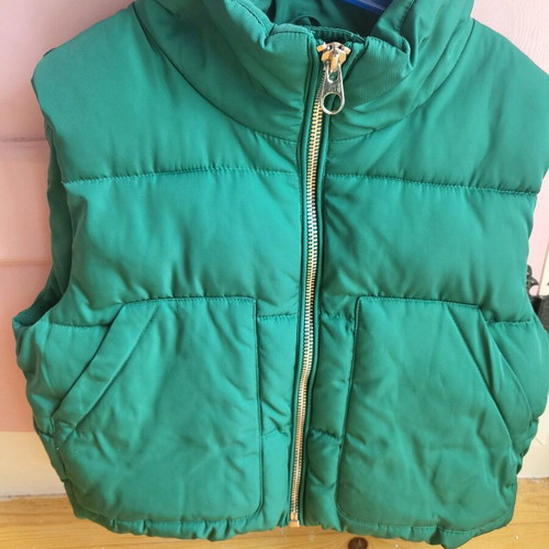 Pull & Bear sleeveless jacket used, green, size S