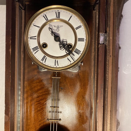 FMS Friedrich Mouthe German wall clock used, vintage