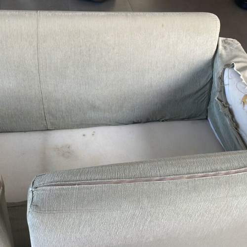 3-seater sofa used with wear on arms and cushions